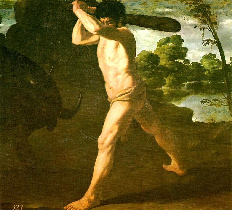 Francisco de Zurbaran hercules and the cretan bull oil painting image